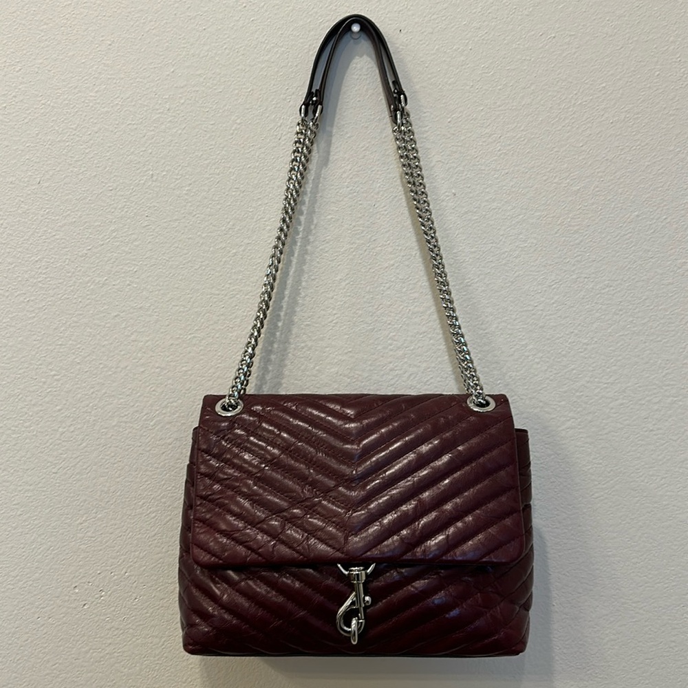 Rebecca Minkoff Burgundy Edie Flap Leather Shoulder Bag